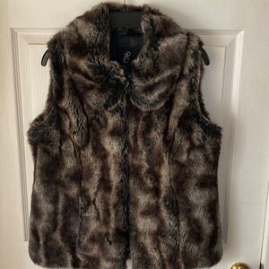 Rachel Zoe Luxurious Faux Fur Vest - Rich Brown